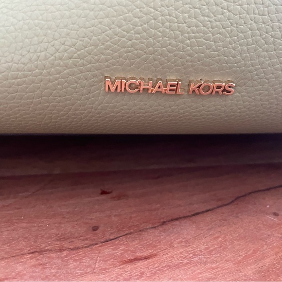 Michael Kors Sage Green Pebbled Leather Tote with Belt Detail